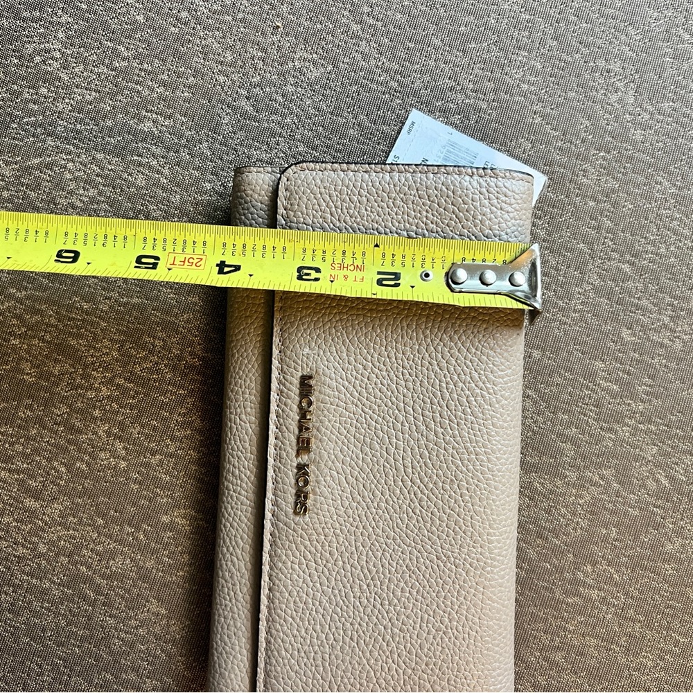 Michael Kors Large Trifold Leather Wallet Money Pieces Truffle 32F8TF6E3L - Picture 9 of 9